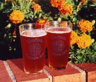 A couple of pints of Tuxedo Park Brewrey's Union Amber Ale